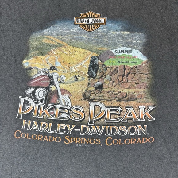 Harley-Davidson‎ Pikes Peak Colorado Springs Graphic T-Shirt Men's Large 2020 - Picture 1 of 5